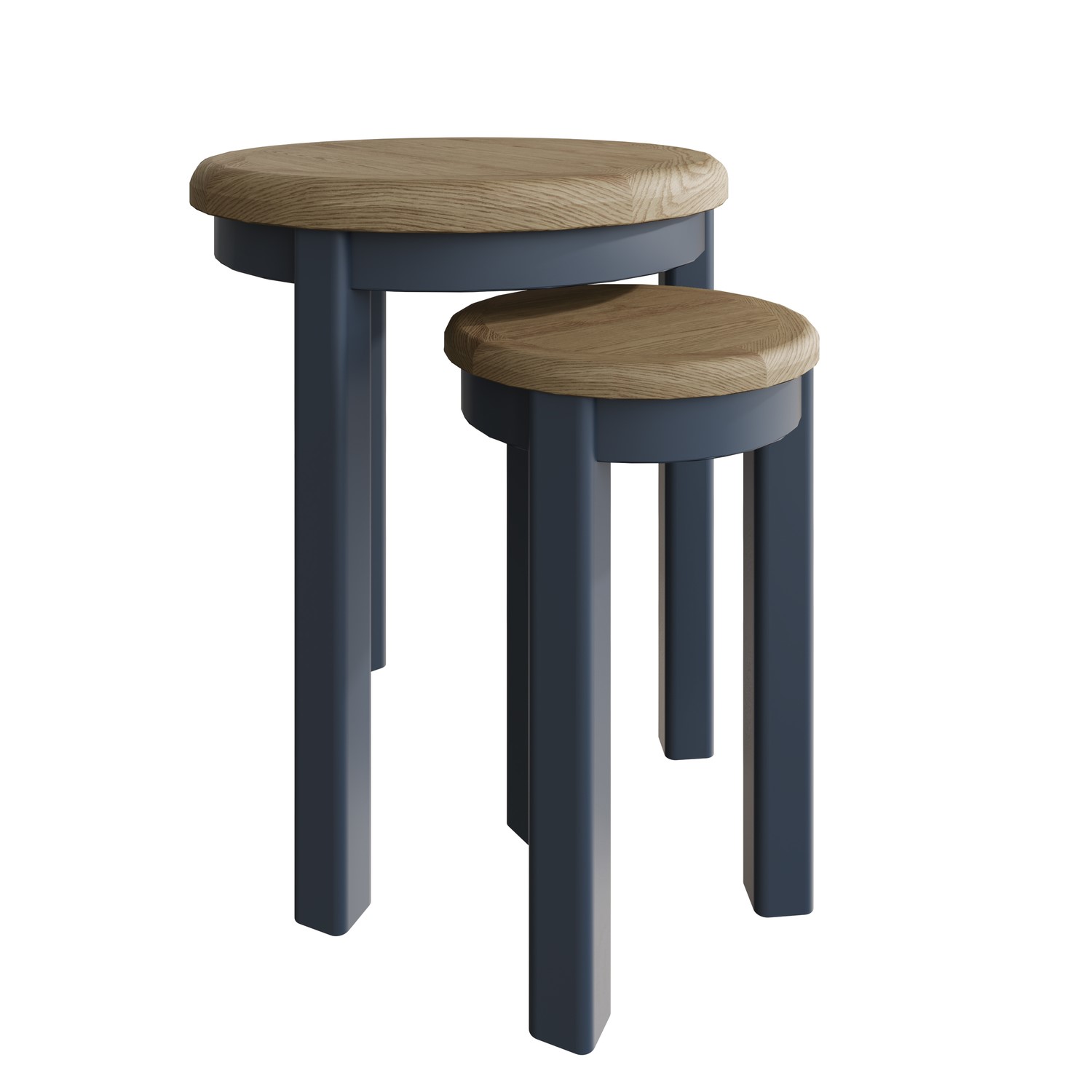 Read more about Oak & blue round nest of 2 tables